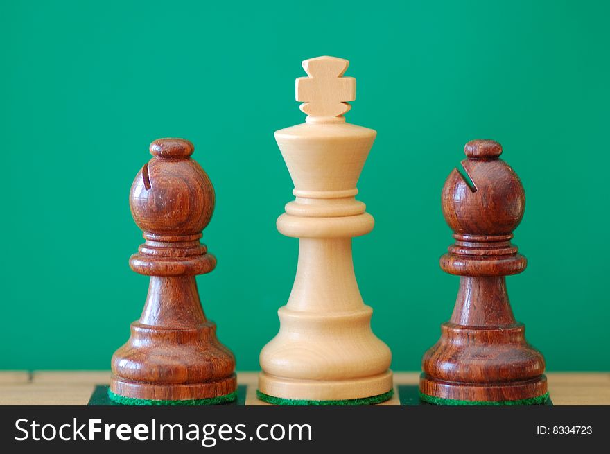 King and bishops on chess board. King and bishops on chess board