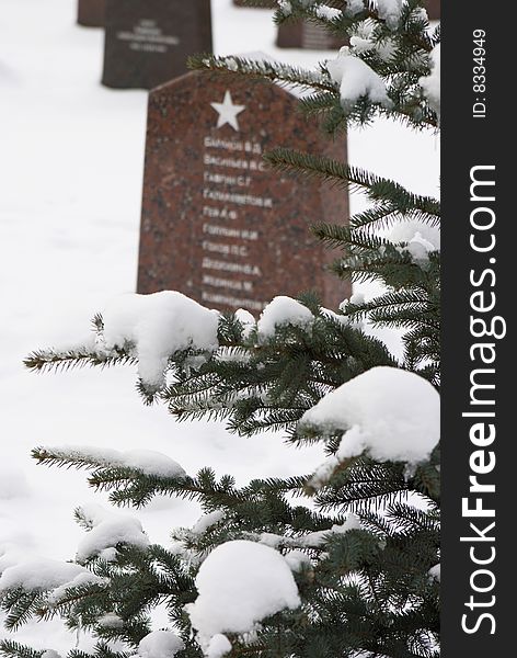 The memorial graveyard of heroes of great patriotic war in Moscow