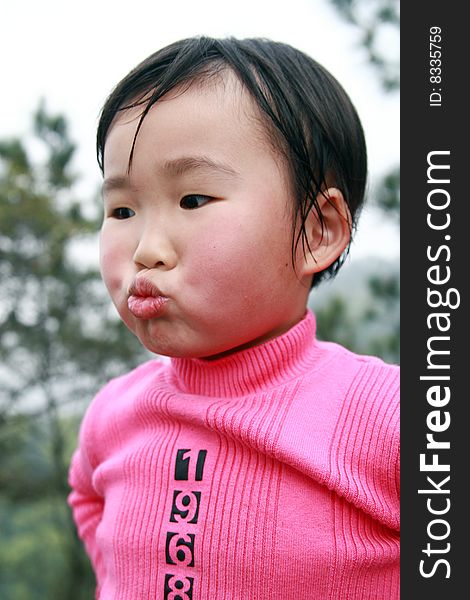 One happy chinese girl,outdoor.