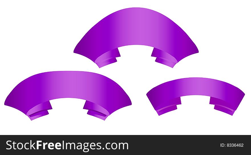 Three purple banners,vector clipart. Three purple banners,vector clipart