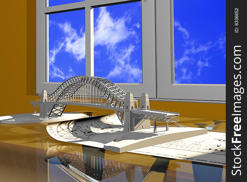 Model of a building on a table