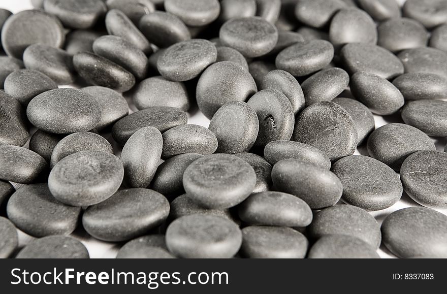 Background of black round stones. Background of black round stones