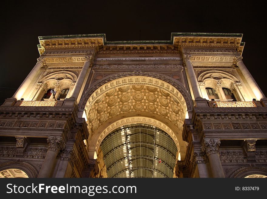 Galleria Vittorio Emanuele in Milan by night