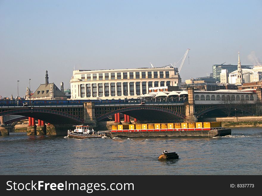 Barge on River Thames