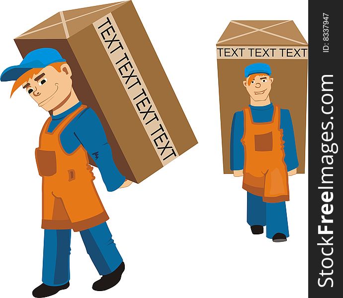 Vector:
Two longshoremen carry boxes. Small Group. Vector:
Two longshoremen carry boxes. Small Group.