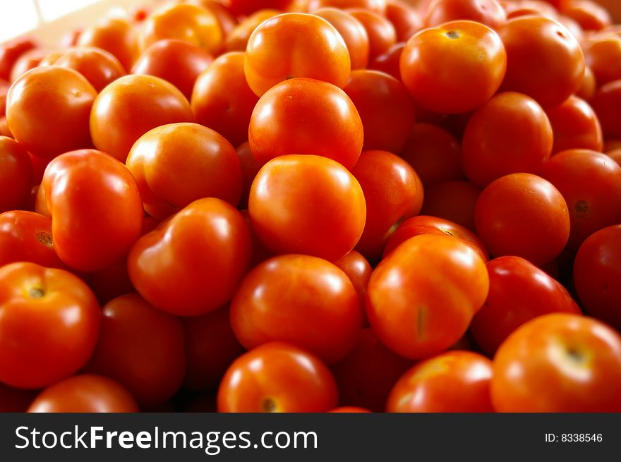 Fresh tomatoes on market place