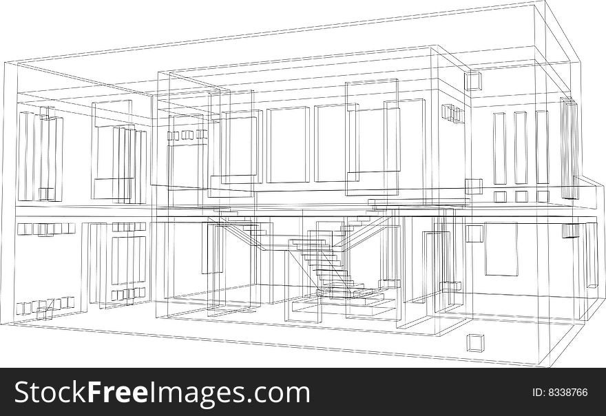 Draft view of the building. House for one family. Draft view of the building. House for one family.