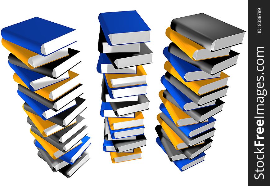 Lots of books together 3d design