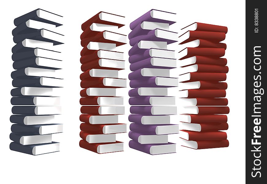 Lots of books together 3d design