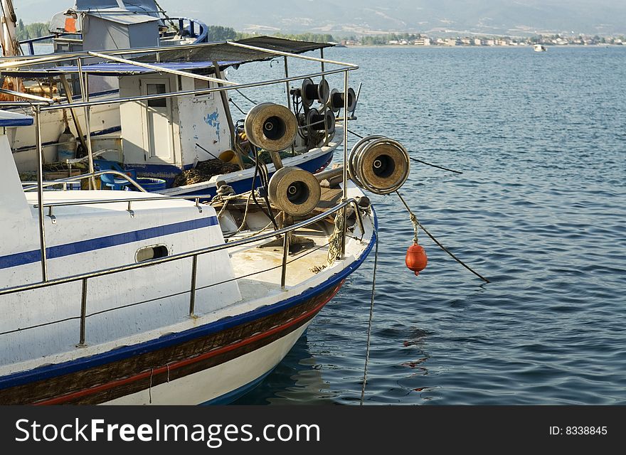 Fishing boats at the Greek sea