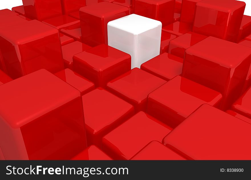 3D cubes abstract raster design