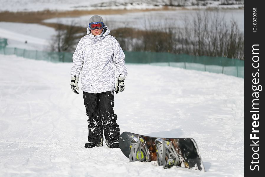 Young Adult Male Snowboarder