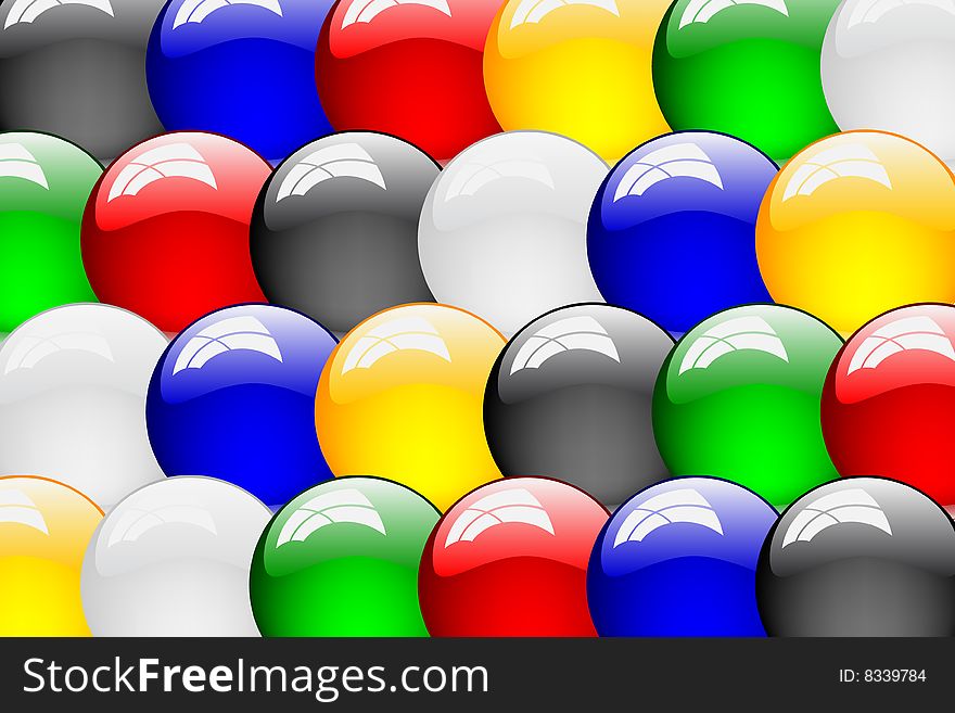Set of clean glossy ball. Abstract background