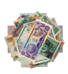 Currencies From Around The World, Paper Banknotes. Stock Photography