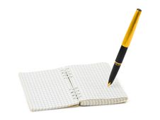 Pen And Note Pad Stock Images