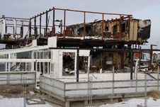 Burned Down Beach Restaurant Stock Photography Burned Down Beach Restaurant Stock Photography