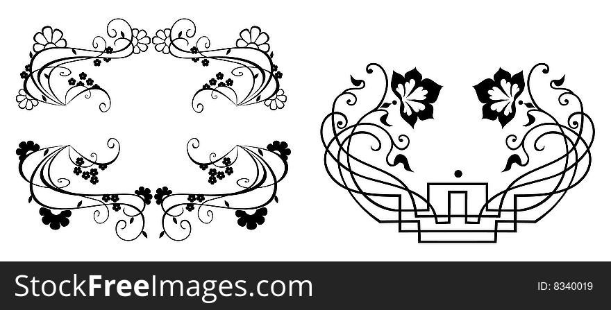 Decorative elements on a white background. Decorative elements on a white background