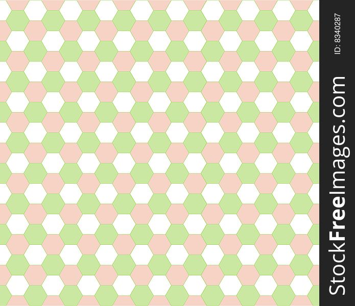 Spring hexagonal seamless pattern, vector