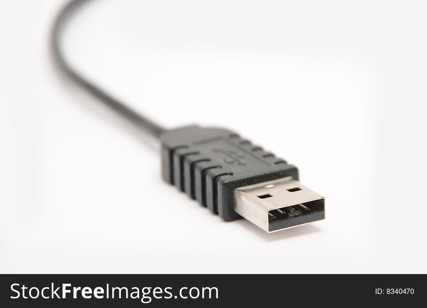 USB connector against white background