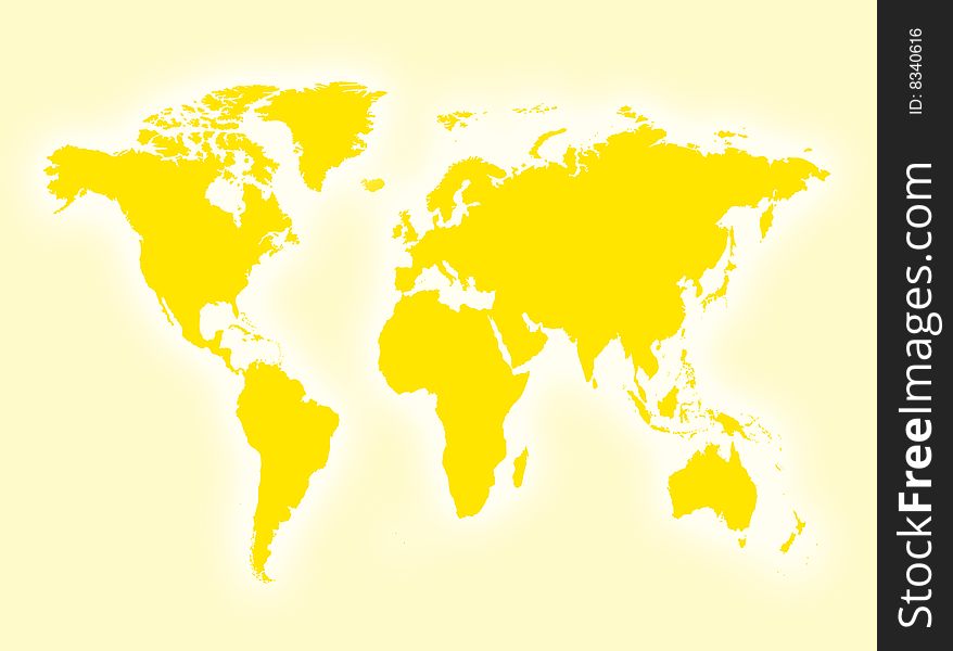 World map to represent countries and continents