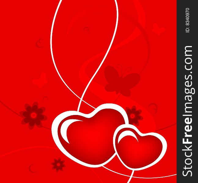 Valentine card. Include additional format EPS v.8 (Adobe Illustrator).