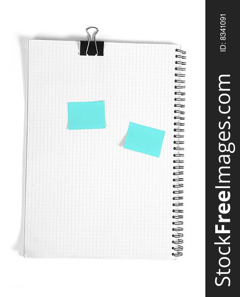 Blank Notepad isolated. Ready for your message.