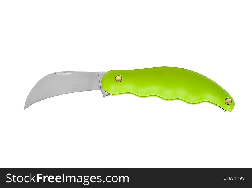 Knife for gardens on a white background