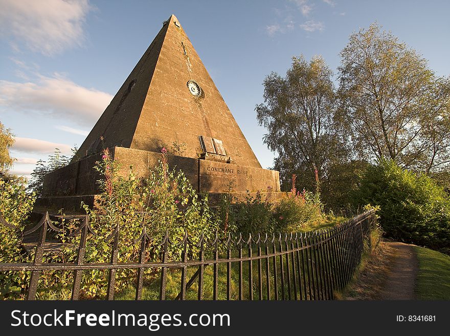 This extraordinary pyramid was built in the nineteenth century in Stirling's Valley Cemetery as a monument to the Scottish Reformation. This extraordinary pyramid was built in the nineteenth century in Stirling's Valley Cemetery as a monument to the Scottish Reformation.