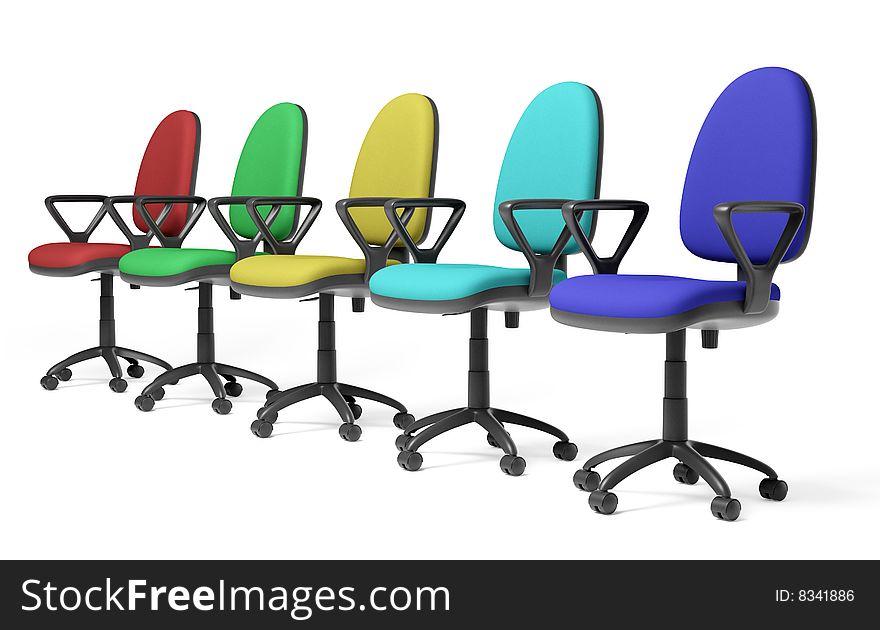 Color office chair on white background. Color office chair on white background