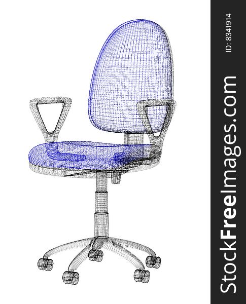 Office armchair wireframe