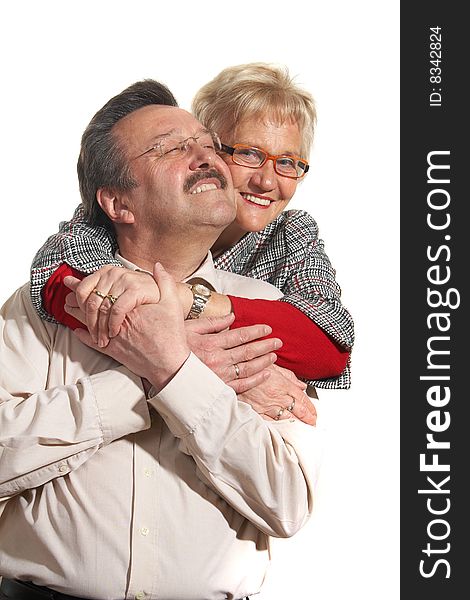 Happy old couple at home with copyspace. Happy old couple at home with copyspace.