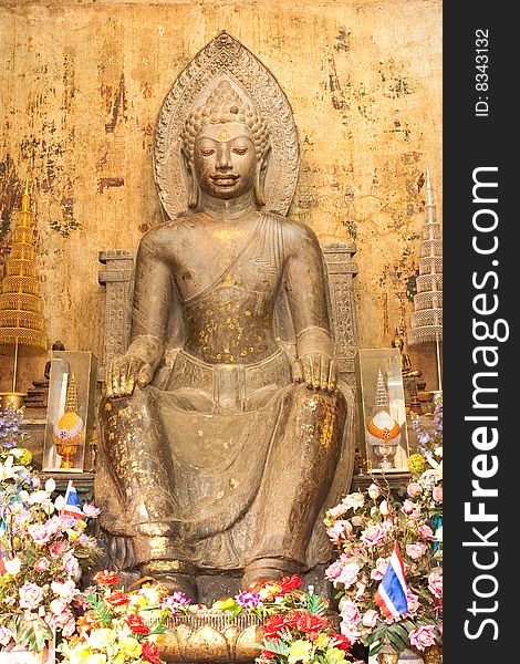 ฺOver 500 years old stone Buddha image in Buddhist church, Aytthaya province, Thailand. ฺOver 500 years old stone Buddha image in Buddhist church, Aytthaya province, Thailand.