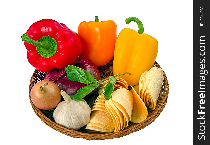 Basket with vegetables.