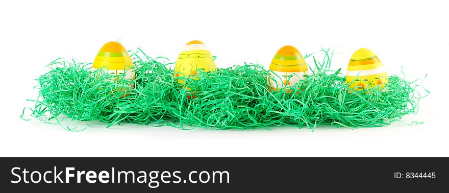 Easter eggs on  white background