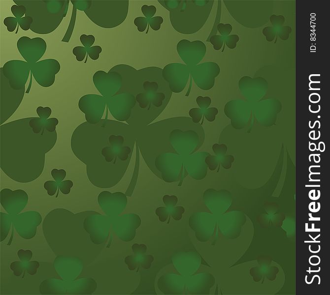 The vector illustration contains the image of seamless clover background