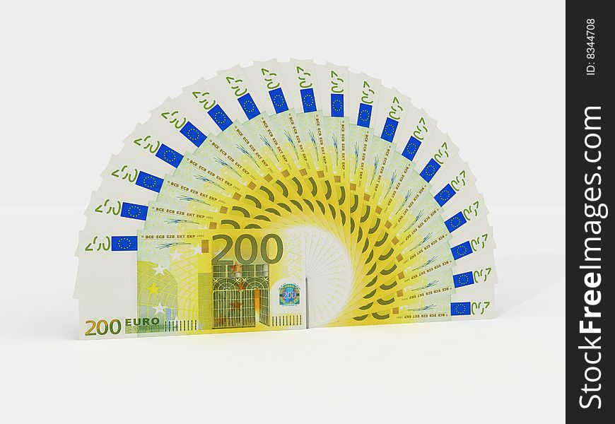 3d render of Euro banknotes