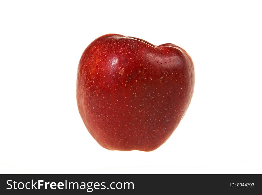 Ripe red apple isolated on white