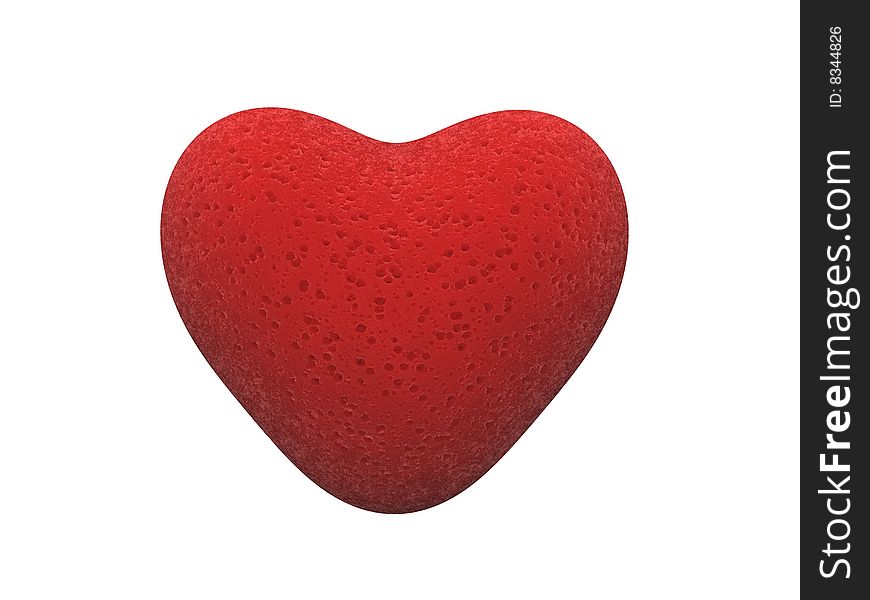 3r render of a red sponge heart