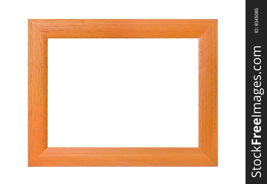 Retro wooden frame isolated on white background