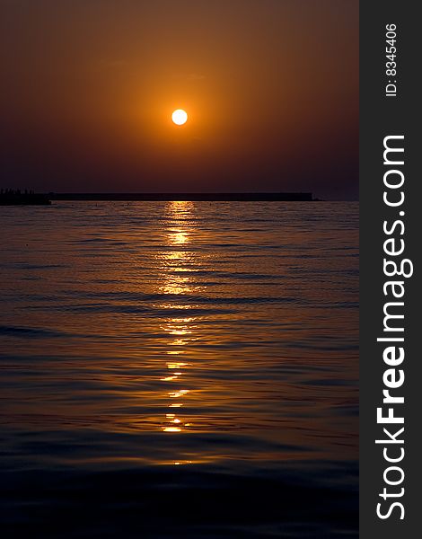 Black sea, Crimea. Beautiful sunset.