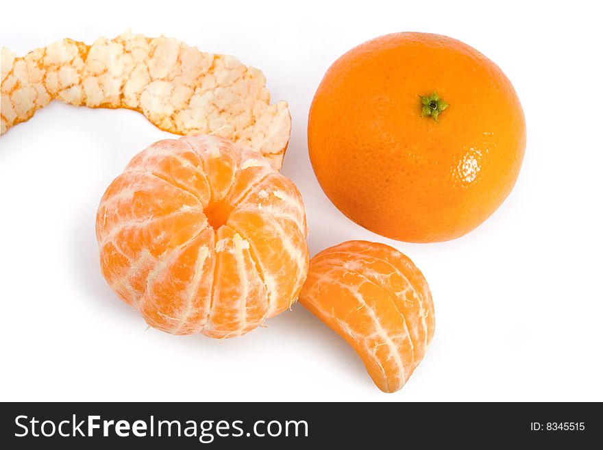Tangerine and segments on whiter