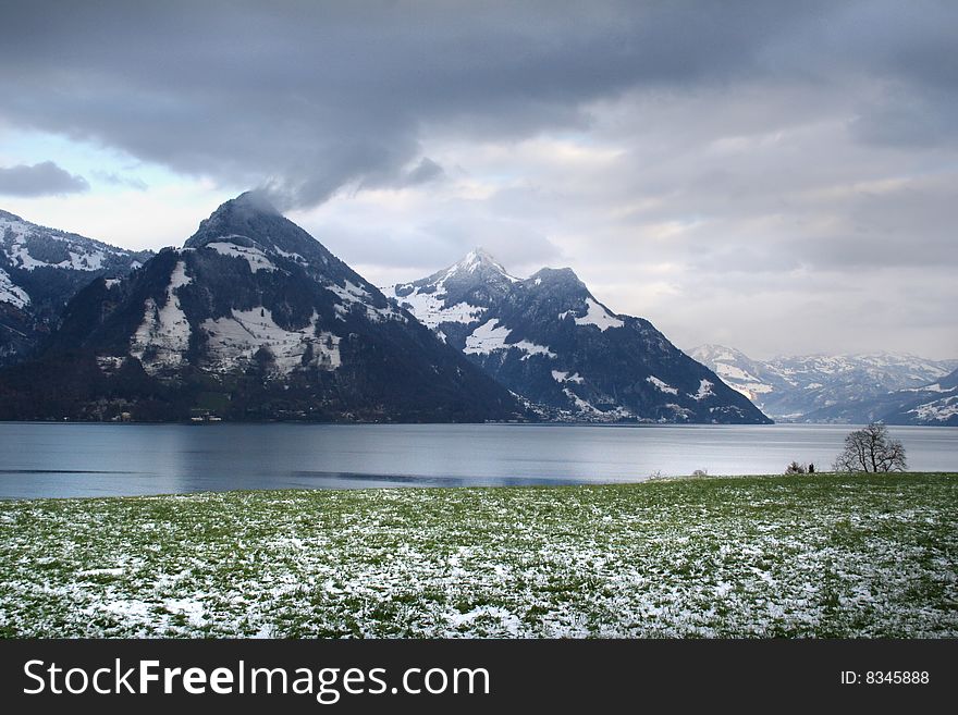 Lake and spring Alps