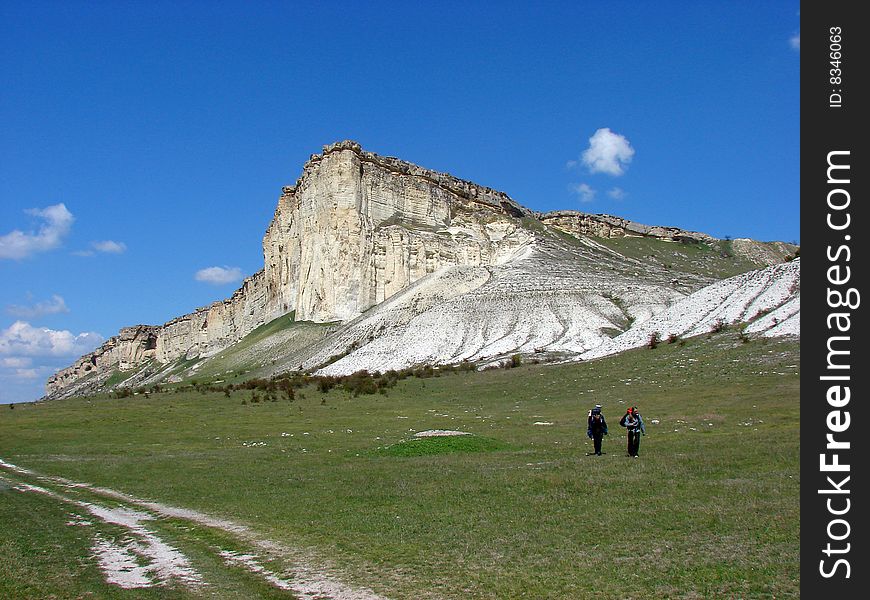 Ukraine, Crimea. White Rock is the tourist attraction.