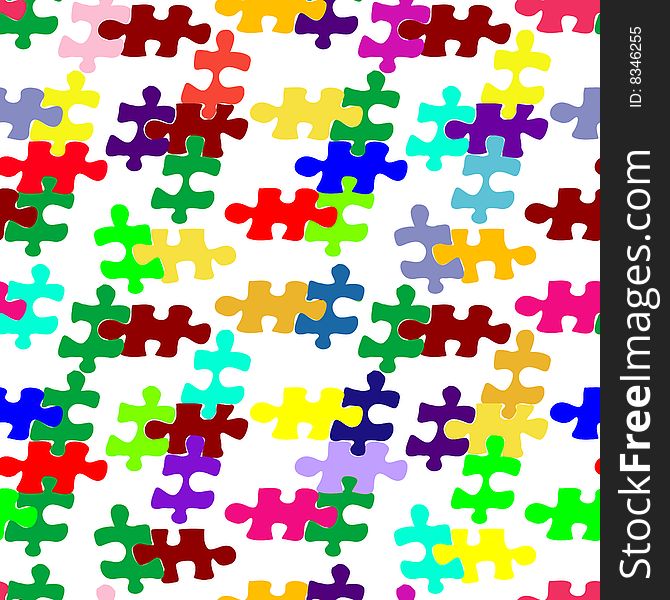 Vector seamless pattern with puzzle. Vector seamless pattern with puzzle.