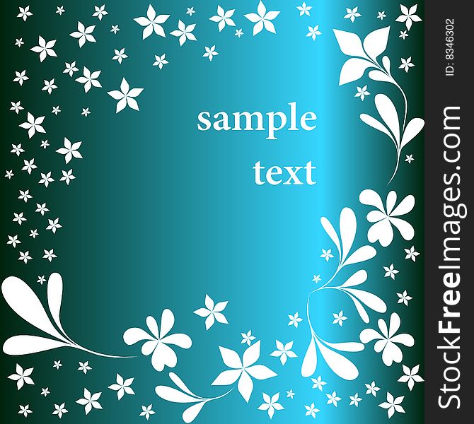Blue floral flyer with sample text. Blue floral flyer with sample text