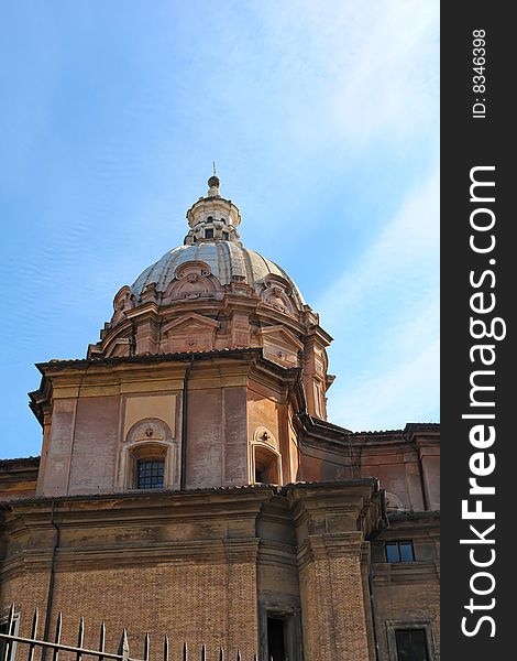 Church in Rome , Italy, near the Fori, Archeological zone. Church in Rome , Italy, near the Fori, Archeological zone.