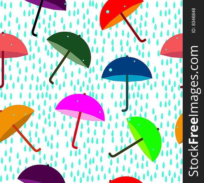 Vector seamless pattern with umbrellas. Vector seamless pattern with umbrellas