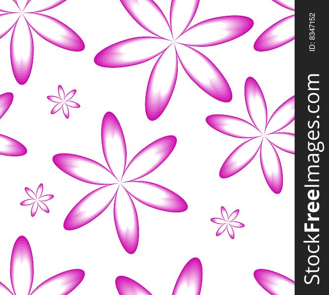 Violet repeating flower background on white. Violet repeating flower background on white
