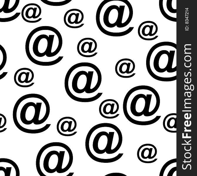 Vector seamless at email sign background pattern. Vector seamless at email sign background pattern