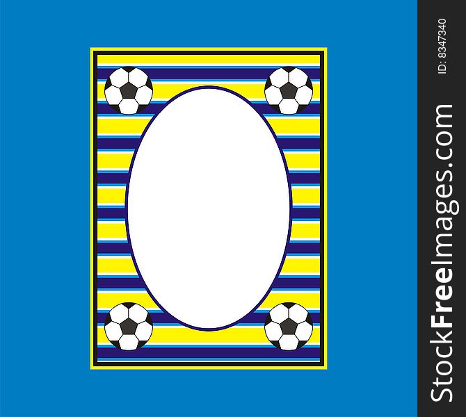 Illustration of soccer frame with blue color as background